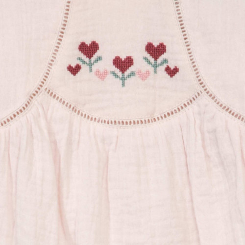 Blouse double gaze de coton - Rose