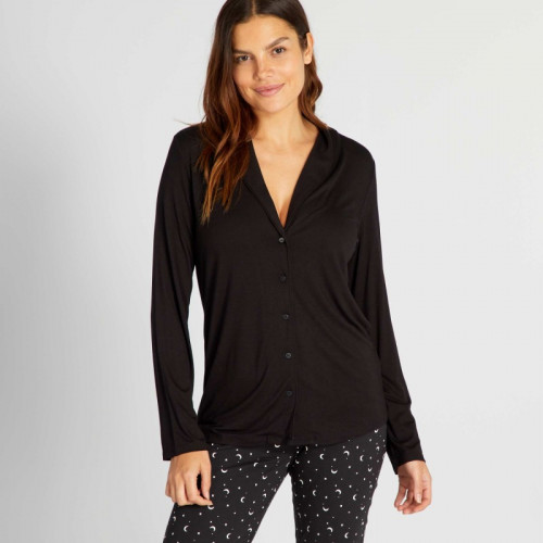 Haut de pyjama long - Noir