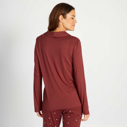 Haut de pyjama long - Bordeaux