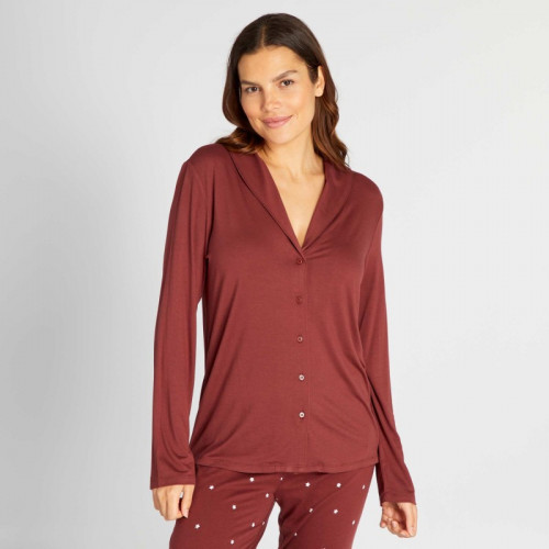 Haut de pyjama long - Bordeaux