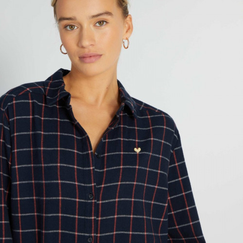 Chemise de nuit en flanelle - Marine