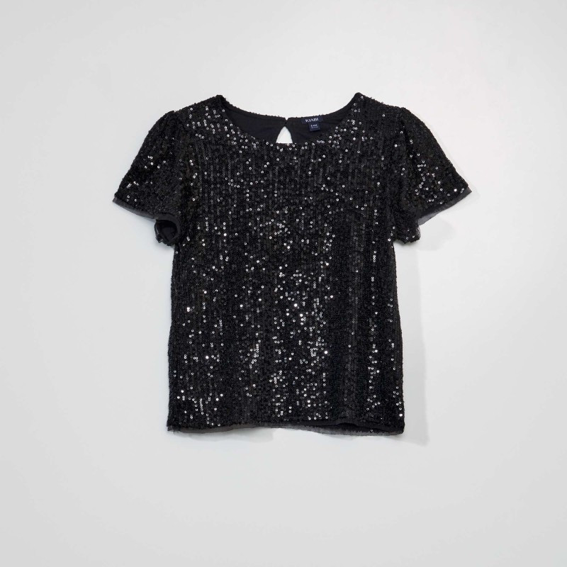 Chemisier avec sequins - Noir