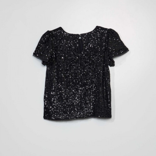 Chemisier avec sequins - Noir