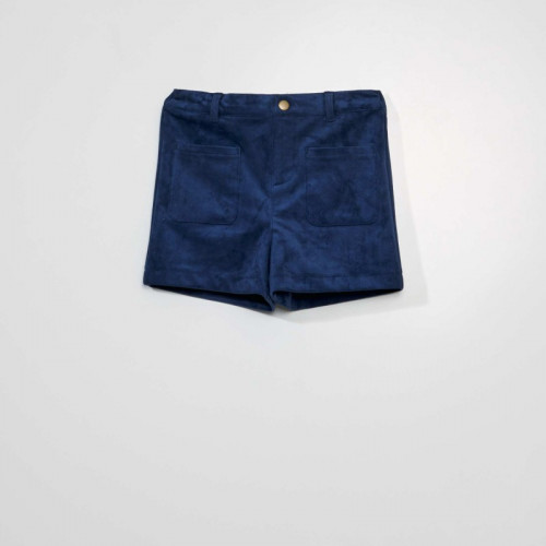 Short en daim - Bleu