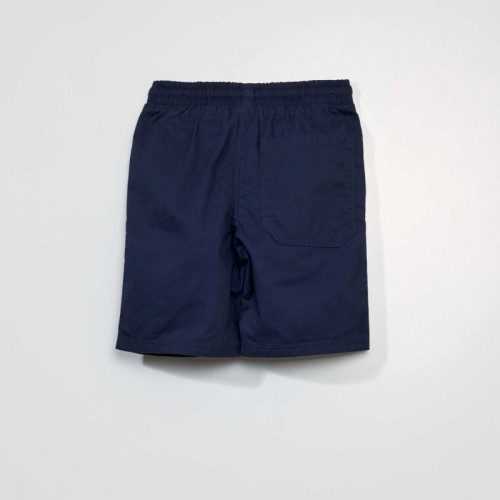 Short en twill à carreaux - Marine