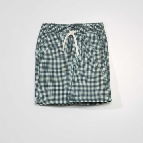 Short en twill à carreaux - Vert