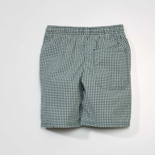 Short en twill à carreaux - Vert