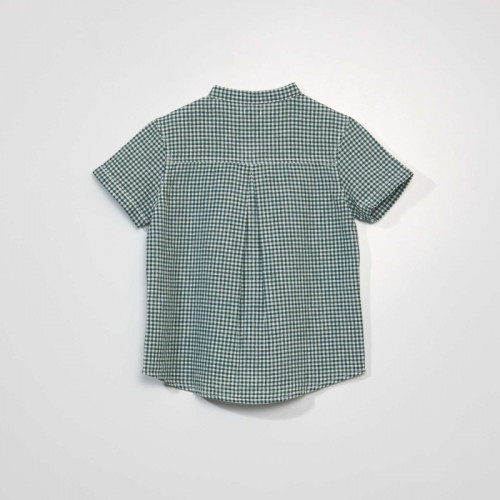 Chemise manches courtes à carreaux - Vert