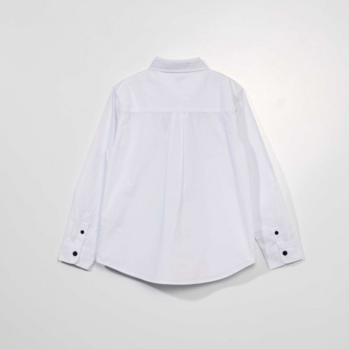 Chemise en popeline + cravate - Blanc/noir