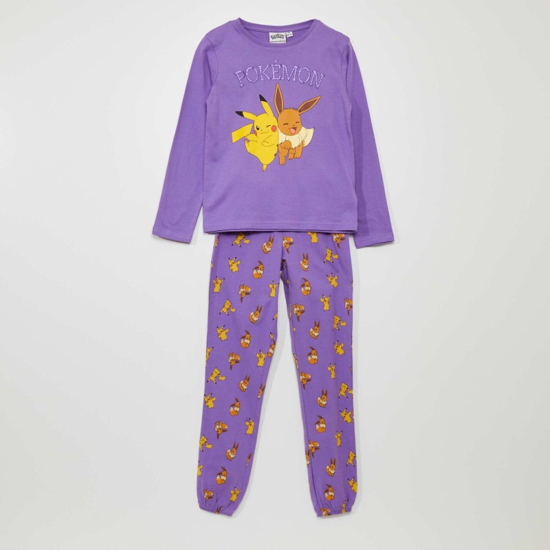 Ensemble pyjama T-shirt + pantalon 'Pokemon' - 2 pièces - Violet