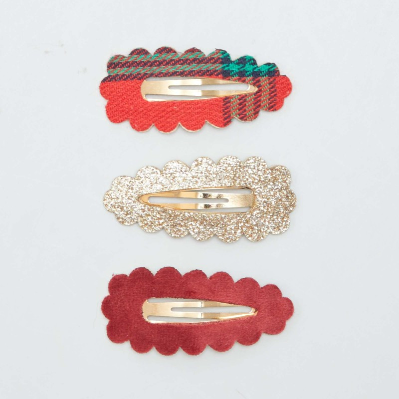 Lot de 3 barrettes - Rouge