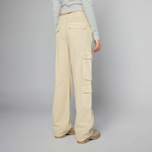 Pantalon straight multipoches - Beige