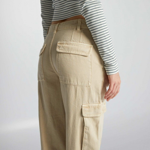 Pantalon straight multipoches - Beige