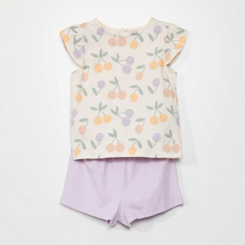 Ensemble short + t-shirt - 2 pièces - Violet