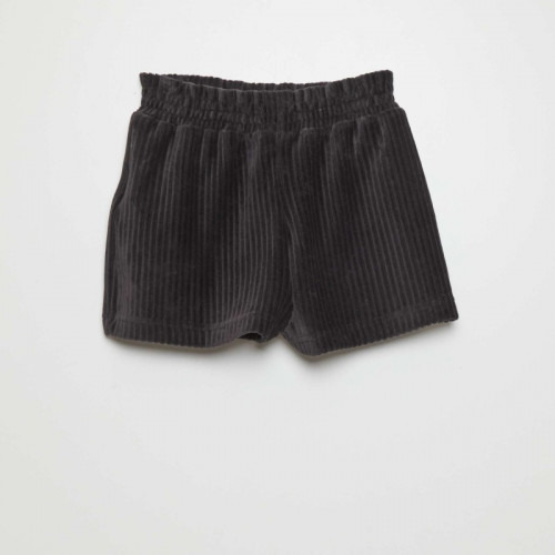 Short en maille velours - Gris