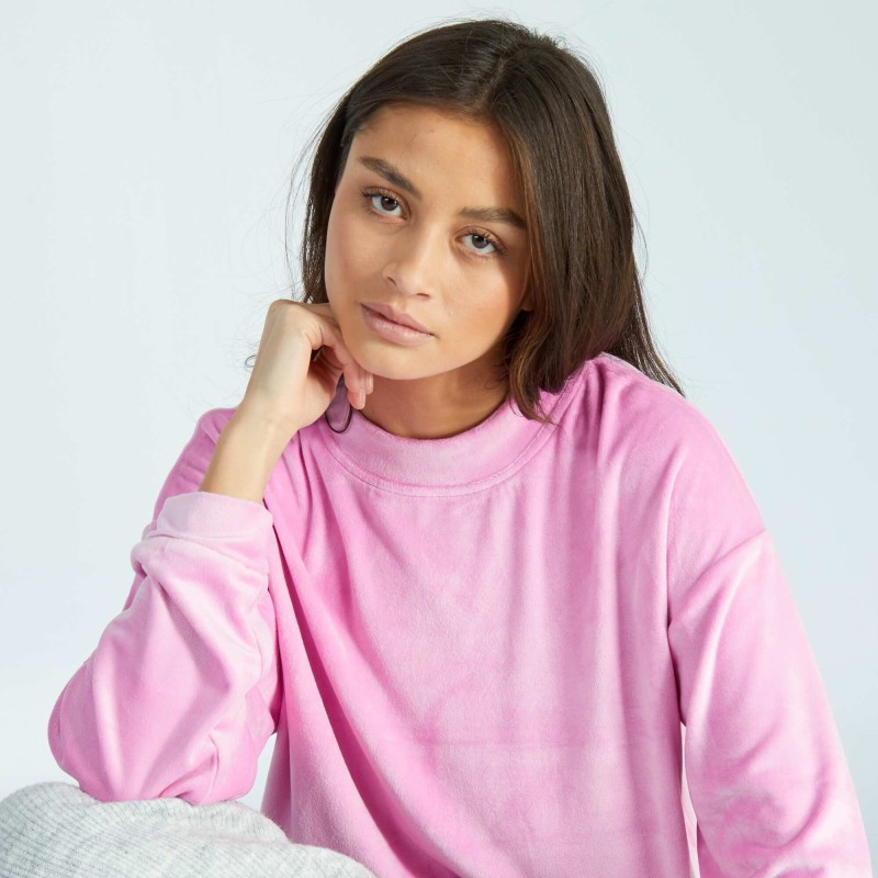 Sweat de nuit en polaire - Rose