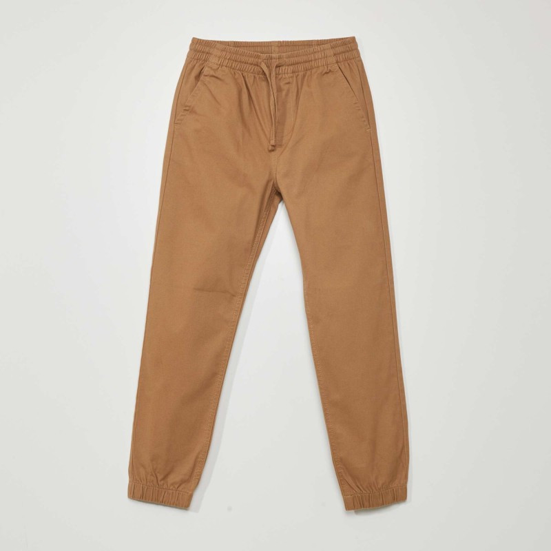 Pantalon jogger avec taille élastiquée - Beige