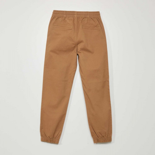 Pantalon jogger avec taille élastiquée - Beige