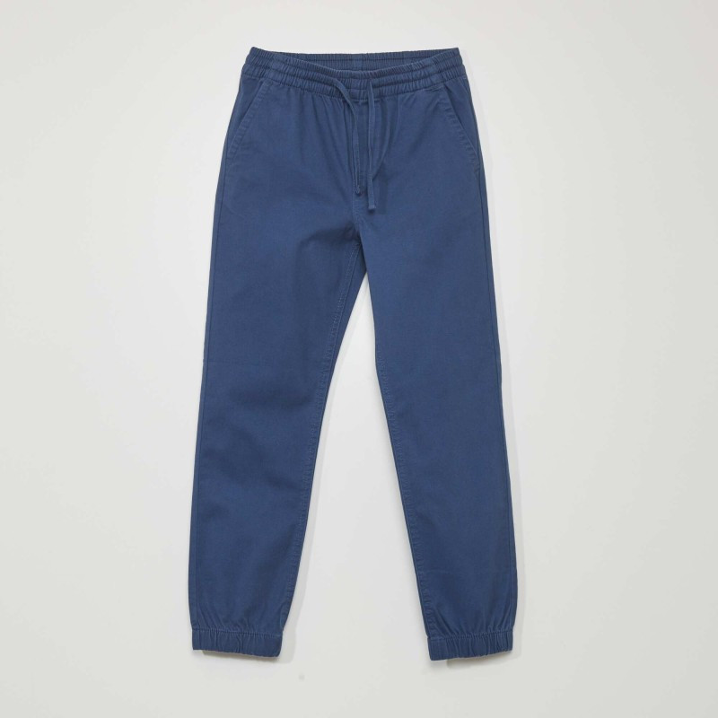 Pantalon jogger avec taille élastiquée - Bleu marine