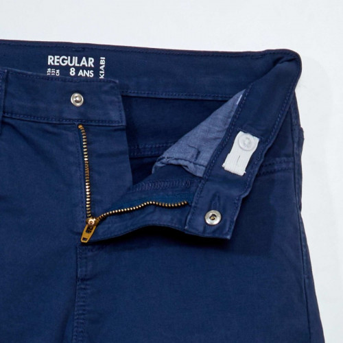 Pantalon regular en twill - Bleu