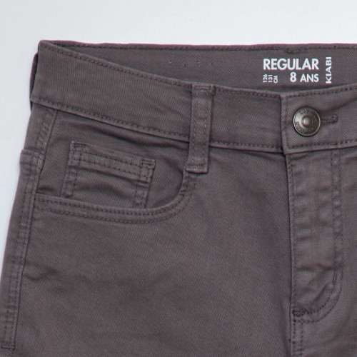 Pantalon regular en twill - Gris