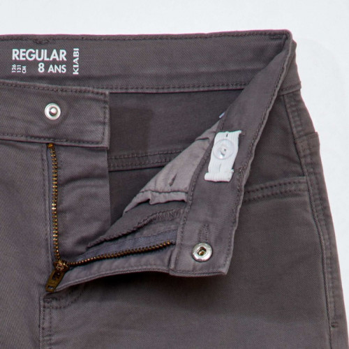 Pantalon regular en twill - Gris