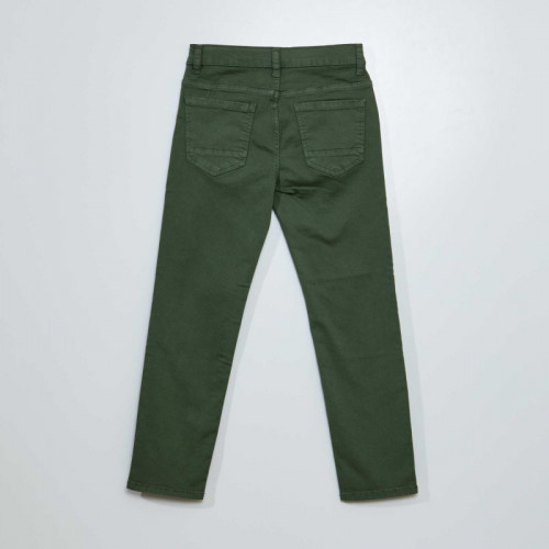 Pantalon regular en twill - Vert