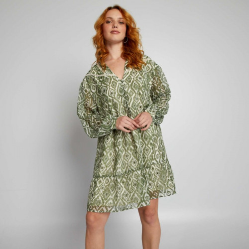 Robe en voile 'plumetis' - Vert