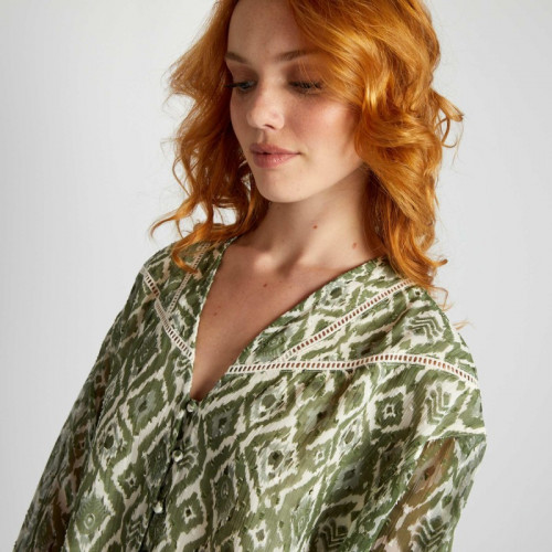 Robe en voile 'plumetis' - Vert