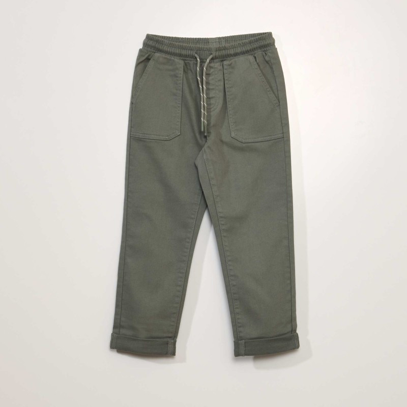 Pantalon chino esprit jogging - Kaki