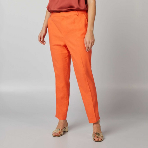 Pantalon skinny avec lin - Orange