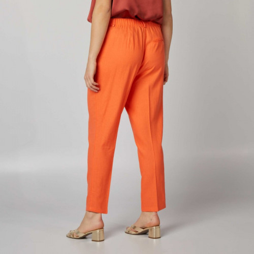 Pantalon skinny avec lin - Orange