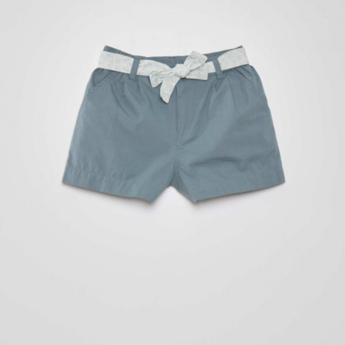 Short uni en coton - Kaki