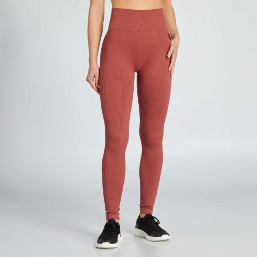 Legging en maille côtelée unie - Rose