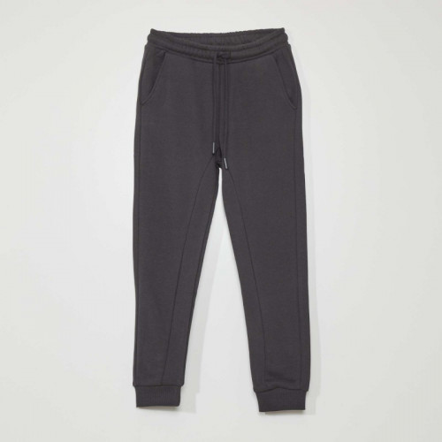 Pantalon jogging en french terry avec coutures - Noir