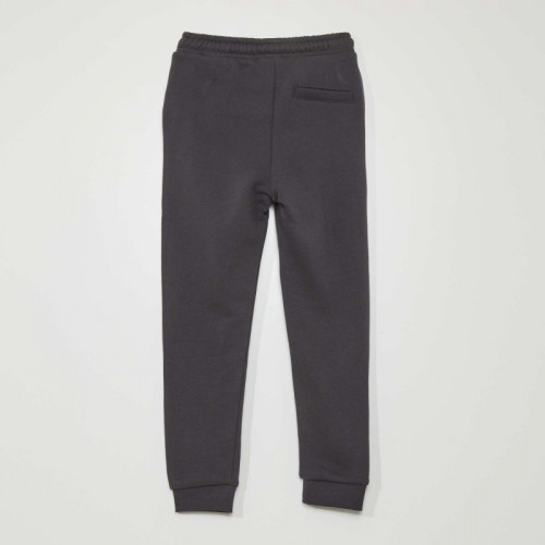 Pantalon jogging en french terry avec coutures - Noir