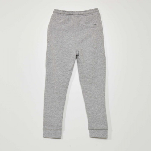 Pantalon jogging en french terry avec coutures - Gris chiné