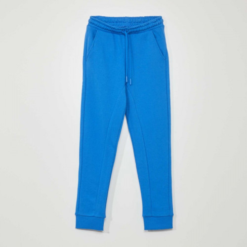 Pantalon jogging en french terry avec coutures - Bleu électrique