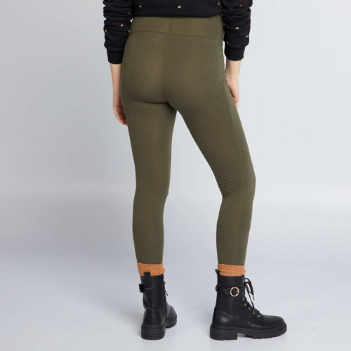 Legging grossesse long en jersey uni - Kaki