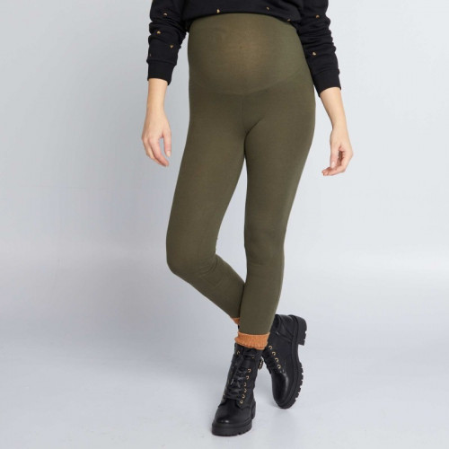 Legging grossesse long en jersey uni - Kaki