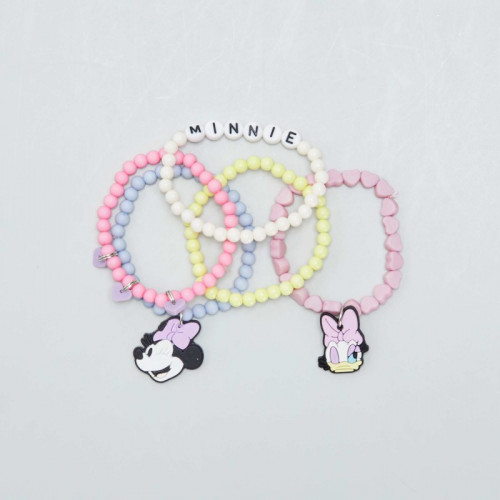 Lot de 5 bracelets 'Daisy et Minnie' - Rose