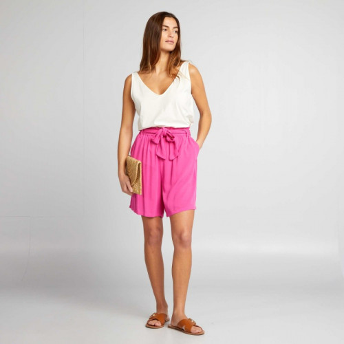 Short avec ceinture à nouer - Rose