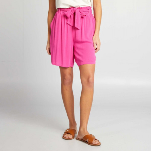 Short avec ceinture à nouer - Rose