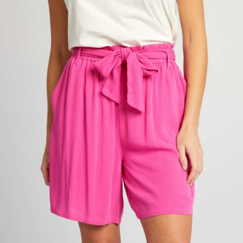 Short avec ceinture à nouer - Rose