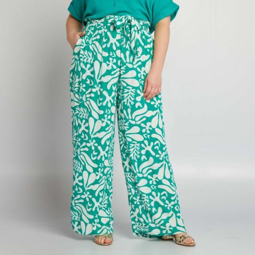 Pantalon large fluide - Vert