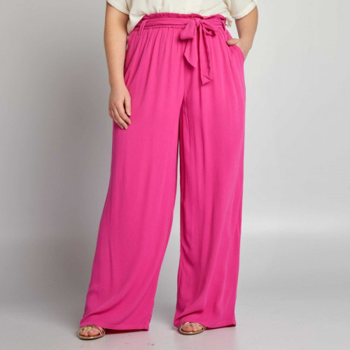 Pantalon large fluide - Rose