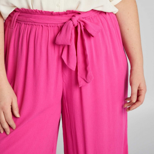 Pantalon large fluide - Rose