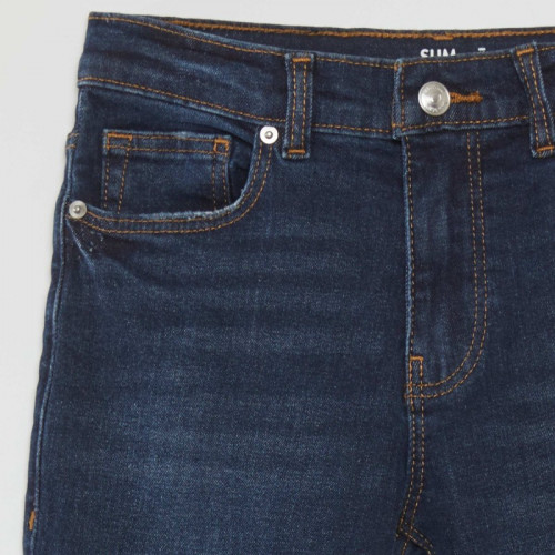 Jean slim taille ajustable - Bleu