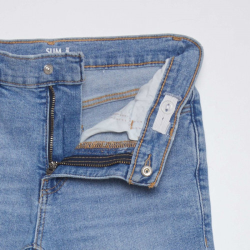 Jean slim taille ajustable - Bleu clair