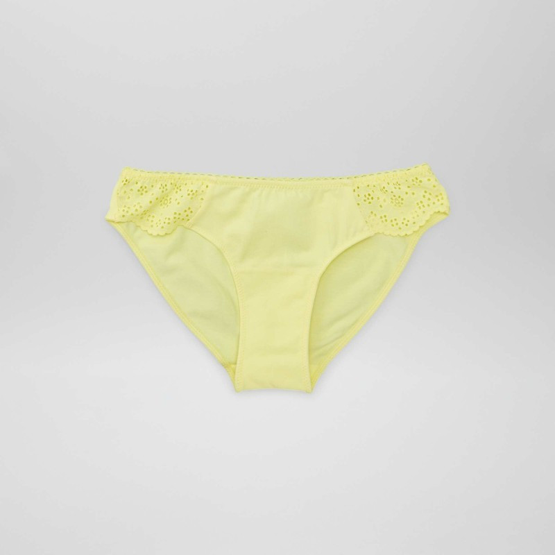 Culotte avec broderies anglaises - Jaune